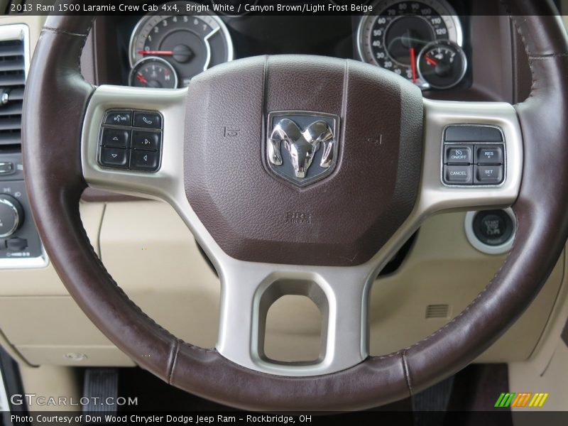 Bright White / Canyon Brown/Light Frost Beige 2013 Ram 1500 Laramie Crew Cab 4x4