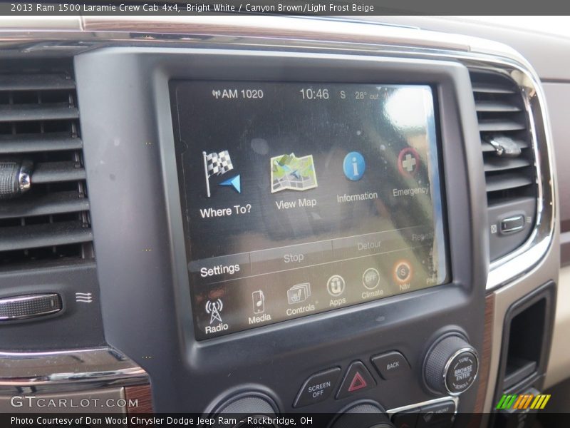 Bright White / Canyon Brown/Light Frost Beige 2013 Ram 1500 Laramie Crew Cab 4x4