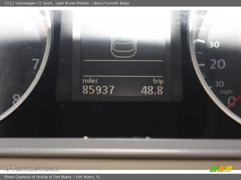 Light Brown Metallic / Black/Cornsilk Beige 2012 Volkswagen CC Sport