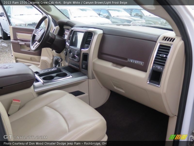Bright White / Canyon Brown/Light Frost Beige 2013 Ram 1500 Laramie Crew Cab 4x4