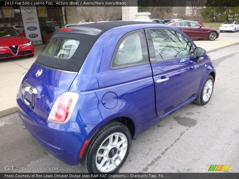 Azzuro (Blue) / Avorio/Nero (Ivory/Black) 2013 Fiat 500 c cabrio Pop