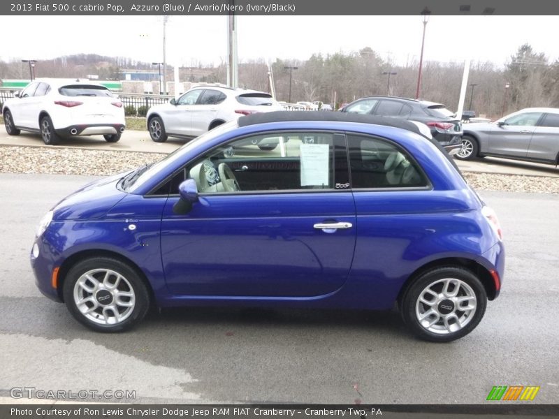 Azzuro (Blue) / Avorio/Nero (Ivory/Black) 2013 Fiat 500 c cabrio Pop