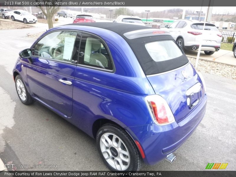 Azzuro (Blue) / Avorio/Nero (Ivory/Black) 2013 Fiat 500 c cabrio Pop