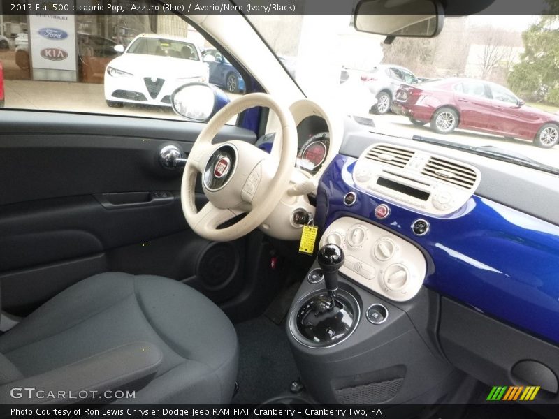 Azzuro (Blue) / Avorio/Nero (Ivory/Black) 2013 Fiat 500 c cabrio Pop