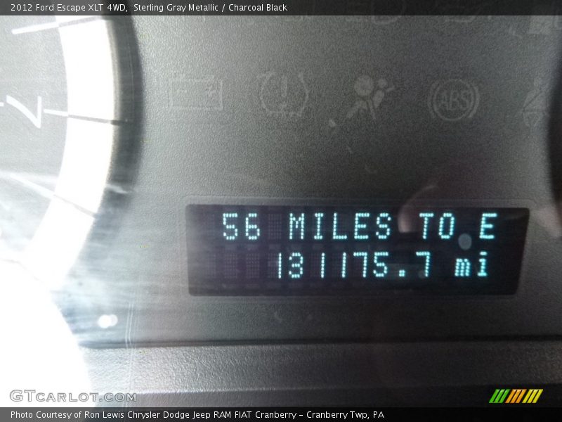 Sterling Gray Metallic / Charcoal Black 2012 Ford Escape XLT 4WD