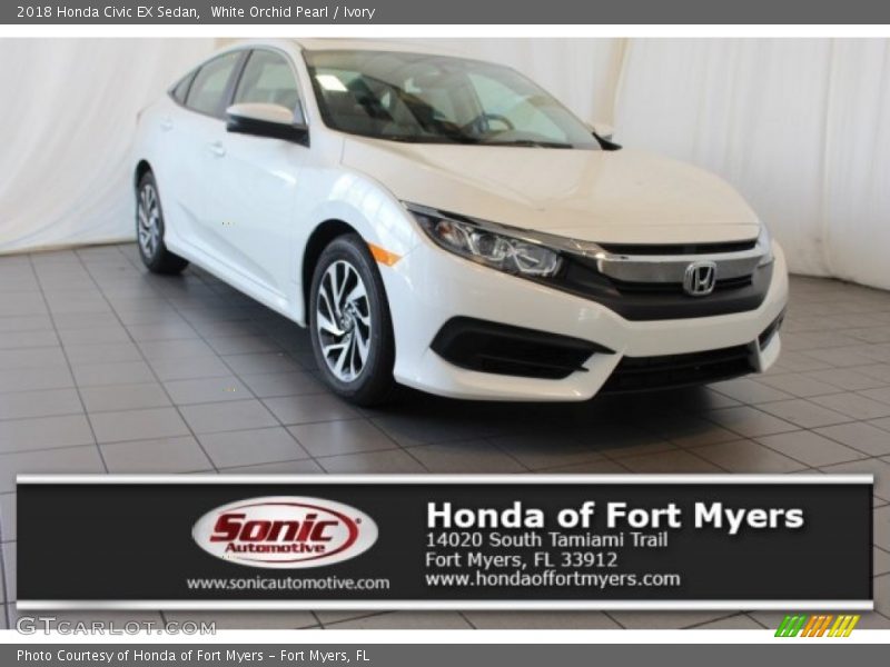 White Orchid Pearl / Ivory 2018 Honda Civic EX Sedan