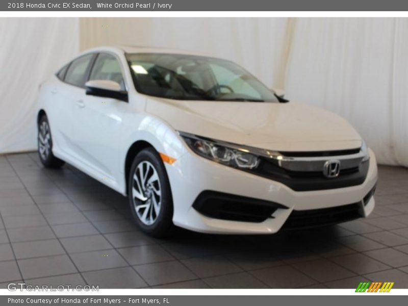 White Orchid Pearl / Ivory 2018 Honda Civic EX Sedan