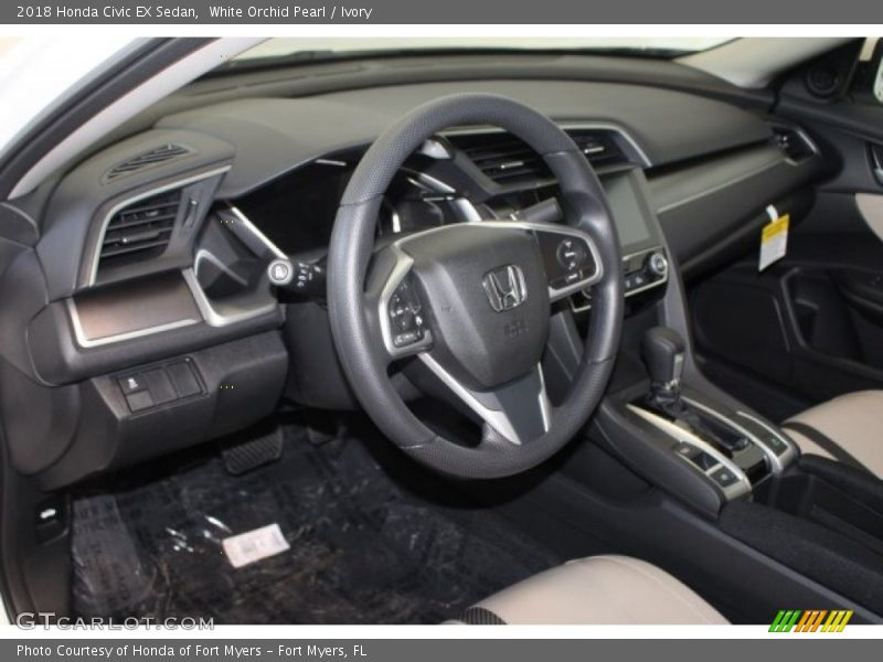 White Orchid Pearl / Ivory 2018 Honda Civic EX Sedan