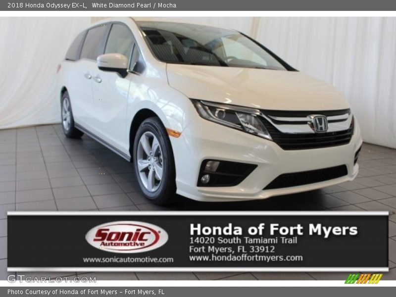 White Diamond Pearl / Mocha 2018 Honda Odyssey EX-L