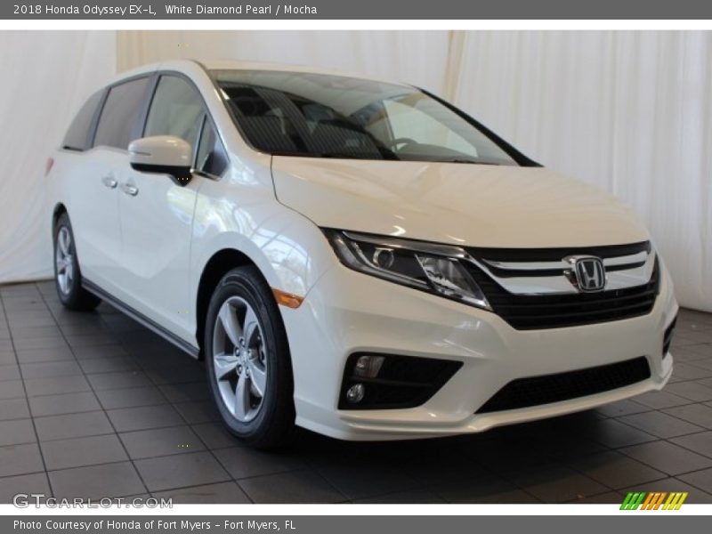 White Diamond Pearl / Mocha 2018 Honda Odyssey EX-L