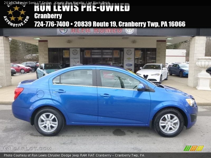 Kinetic Blue Metallic / Jet Black/Brick 2016 Chevrolet Sonic LT Sedan