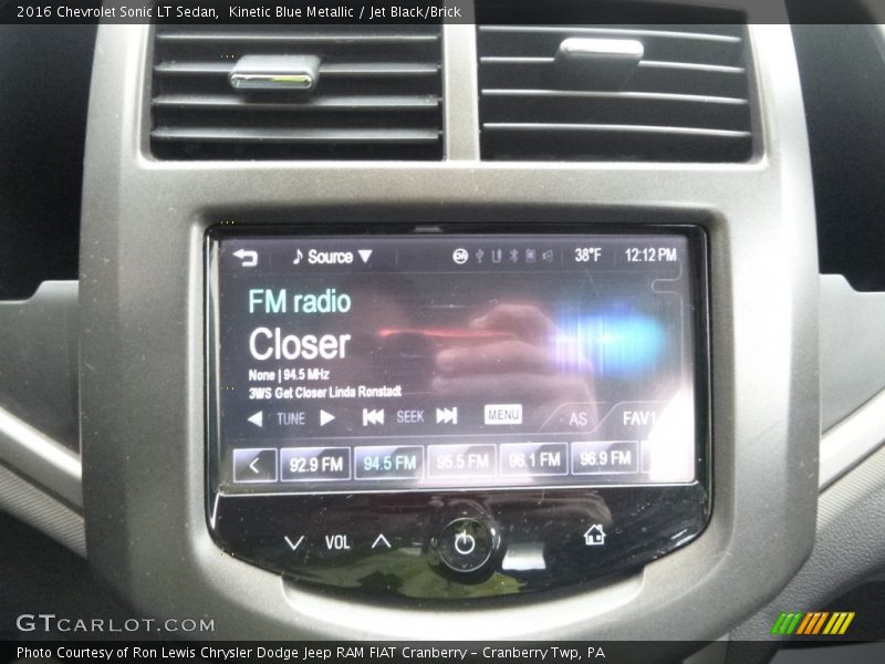 Kinetic Blue Metallic / Jet Black/Brick 2016 Chevrolet Sonic LT Sedan