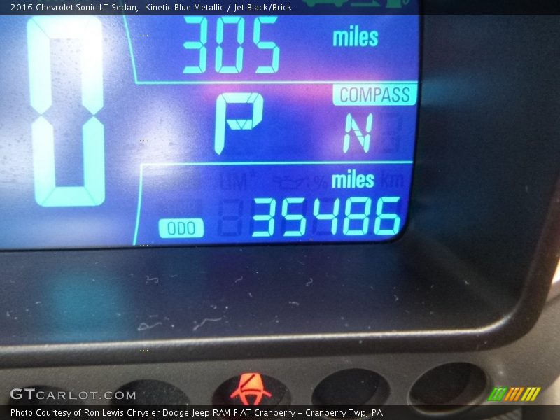 Kinetic Blue Metallic / Jet Black/Brick 2016 Chevrolet Sonic LT Sedan