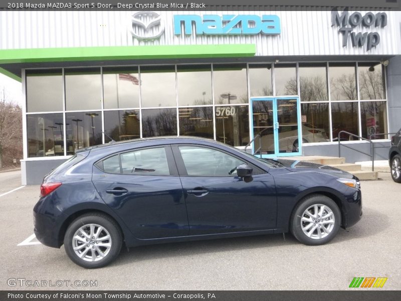 Deep Crystal Blue Mica / Black 2018 Mazda MAZDA3 Sport 5 Door