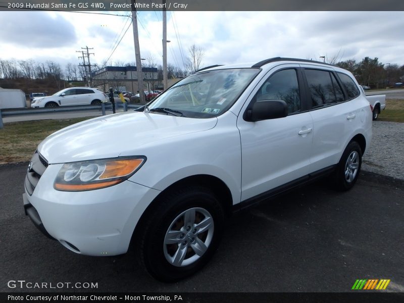 Powder White Pearl / Gray 2009 Hyundai Santa Fe GLS 4WD