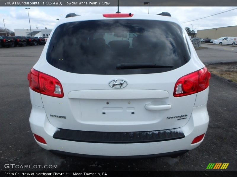 Powder White Pearl / Gray 2009 Hyundai Santa Fe GLS 4WD