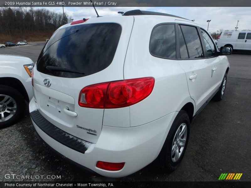 Powder White Pearl / Gray 2009 Hyundai Santa Fe GLS 4WD