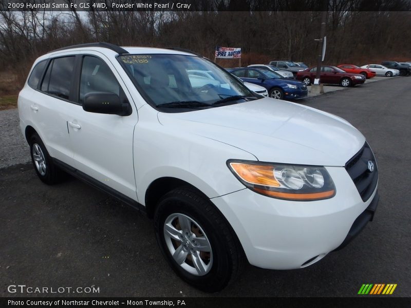 Powder White Pearl / Gray 2009 Hyundai Santa Fe GLS 4WD