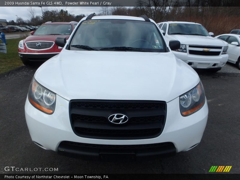 Powder White Pearl / Gray 2009 Hyundai Santa Fe GLS 4WD