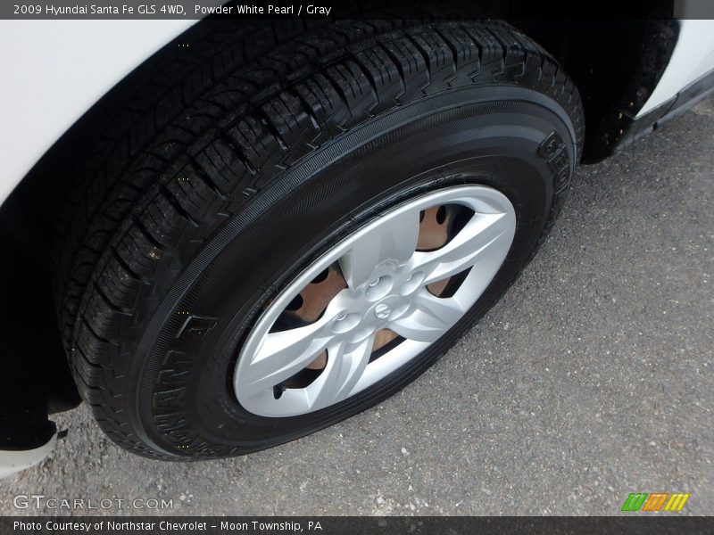 Powder White Pearl / Gray 2009 Hyundai Santa Fe GLS 4WD