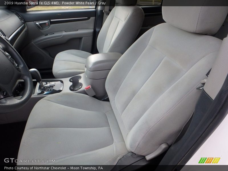 Powder White Pearl / Gray 2009 Hyundai Santa Fe GLS 4WD