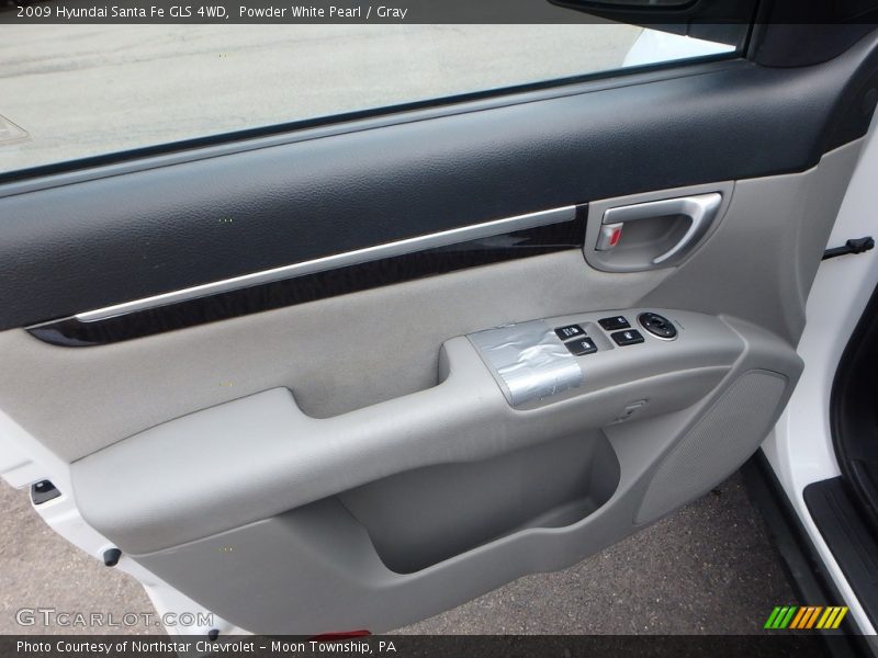 Powder White Pearl / Gray 2009 Hyundai Santa Fe GLS 4WD