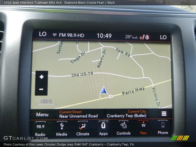 Navigation of 2019 Cherokee Trailhawk Elite 4x4