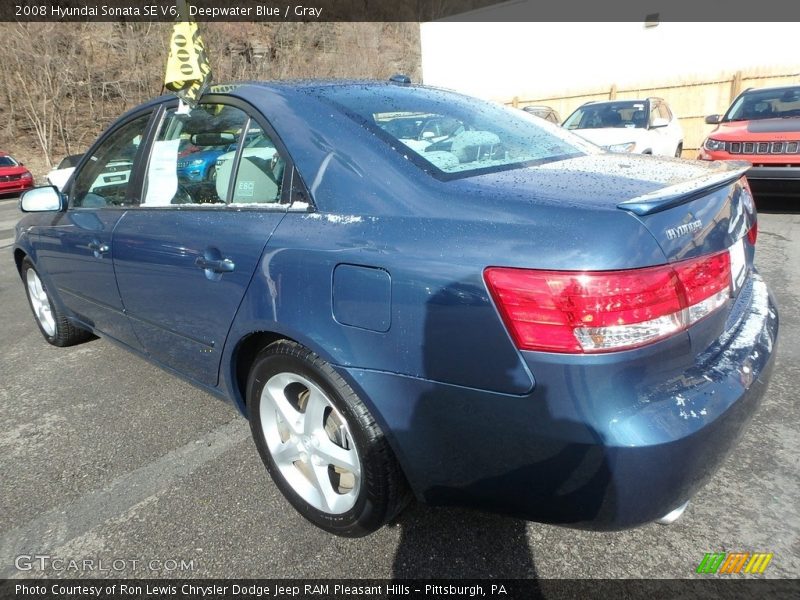 Deepwater Blue / Gray 2008 Hyundai Sonata SE V6
