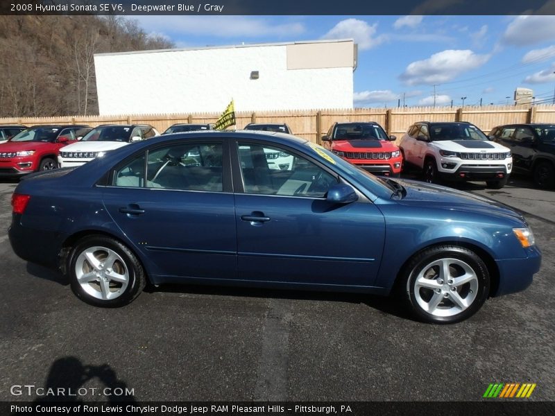 Deepwater Blue / Gray 2008 Hyundai Sonata SE V6