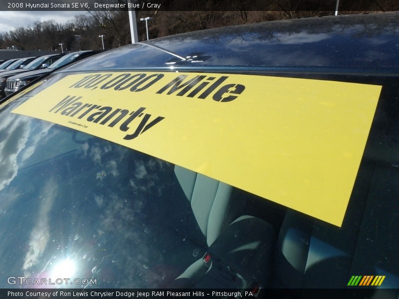 Deepwater Blue / Gray 2008 Hyundai Sonata SE V6