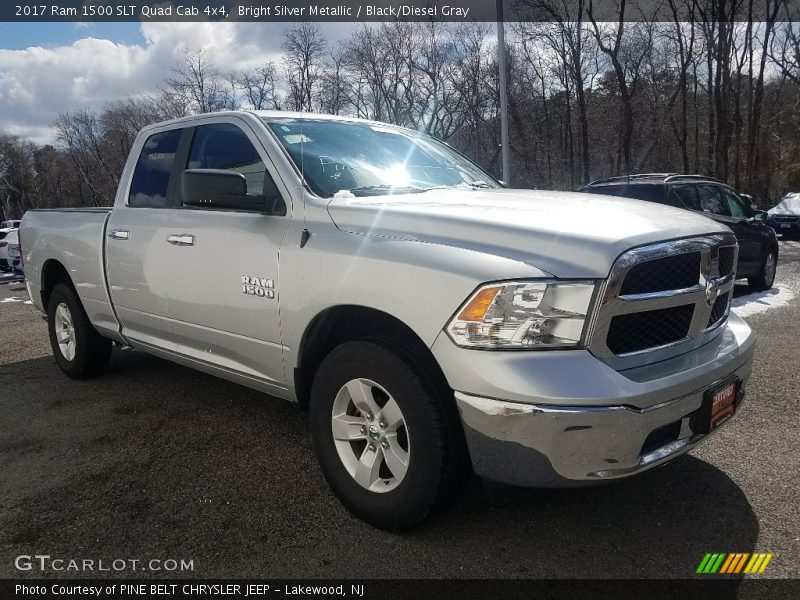 Bright Silver Metallic / Black/Diesel Gray 2017 Ram 1500 SLT Quad Cab 4x4