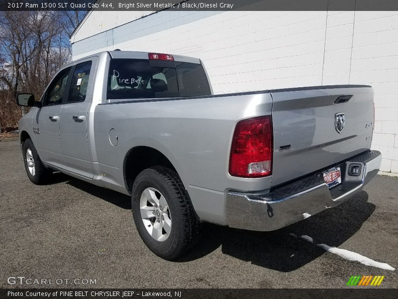 Bright Silver Metallic / Black/Diesel Gray 2017 Ram 1500 SLT Quad Cab 4x4