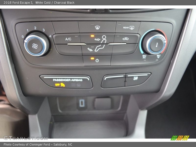 White Gold / Charcoal Black 2018 Ford Escape S
