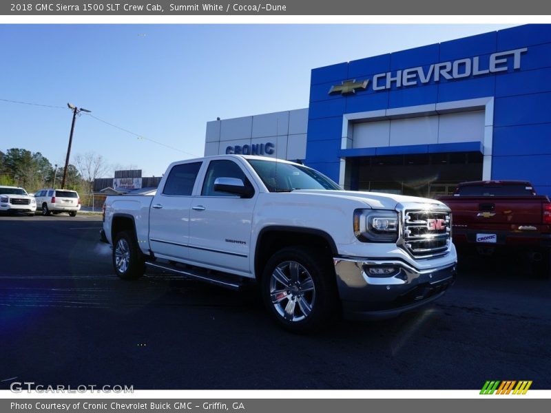 Summit White / Cocoa/­Dune 2018 GMC Sierra 1500 SLT Crew Cab