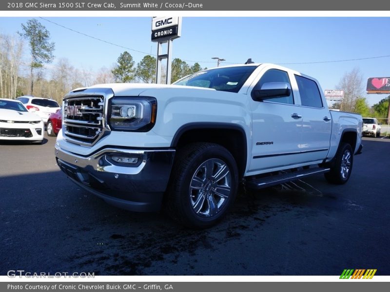 Summit White / Cocoa/­Dune 2018 GMC Sierra 1500 SLT Crew Cab