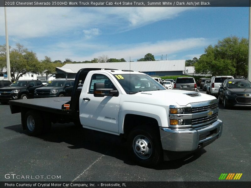 Summit White / Dark Ash/Jet Black 2018 Chevrolet Silverado 3500HD Work Truck Regular Cab 4x4 Stake Truck