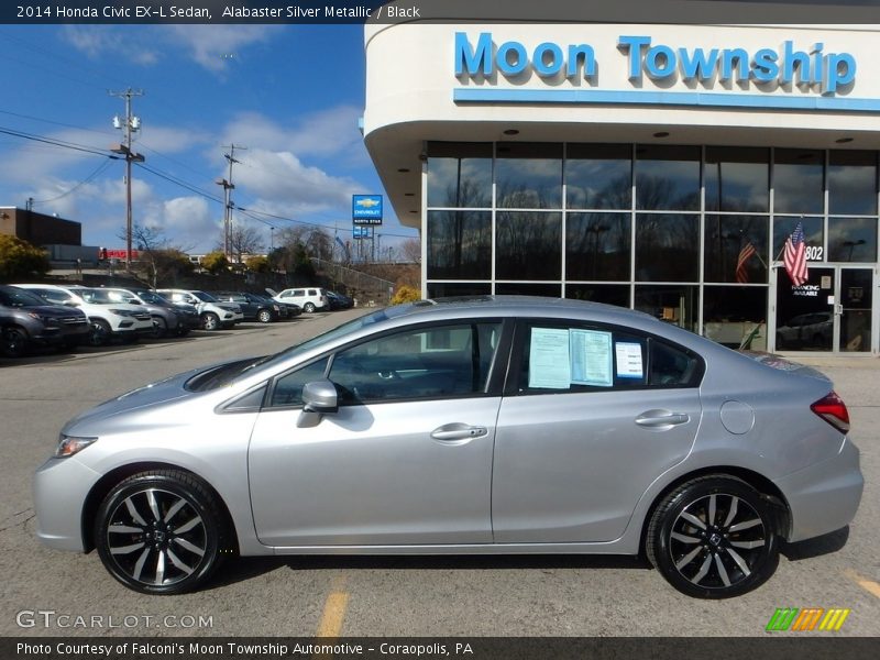 Alabaster Silver Metallic / Black 2014 Honda Civic EX-L Sedan