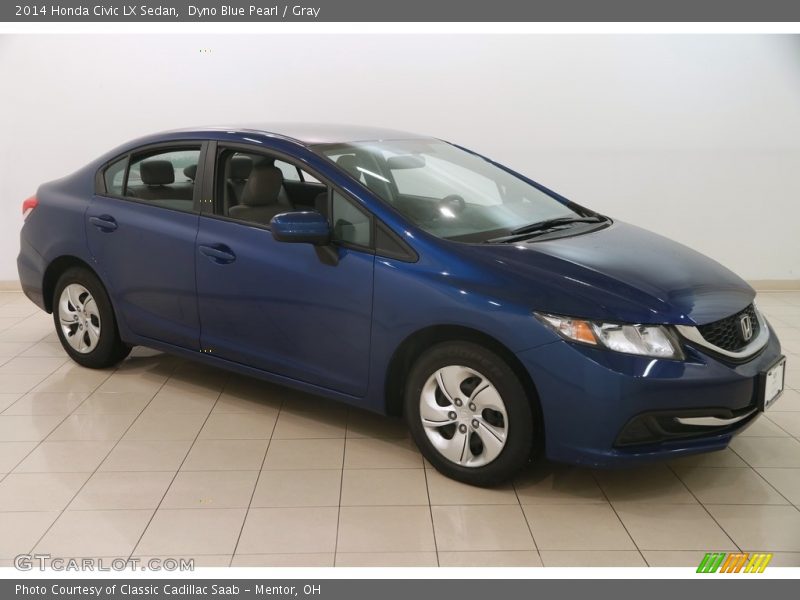 Dyno Blue Pearl / Gray 2014 Honda Civic LX Sedan