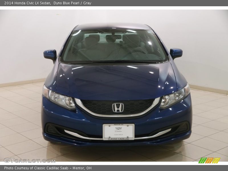 Dyno Blue Pearl / Gray 2014 Honda Civic LX Sedan