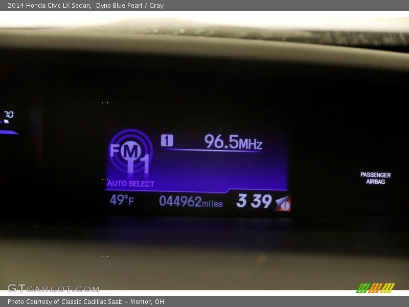 Dyno Blue Pearl / Gray 2014 Honda Civic LX Sedan