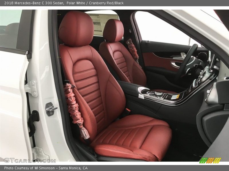 Polar White / Cranberry Red/Black 2018 Mercedes-Benz C 300 Sedan