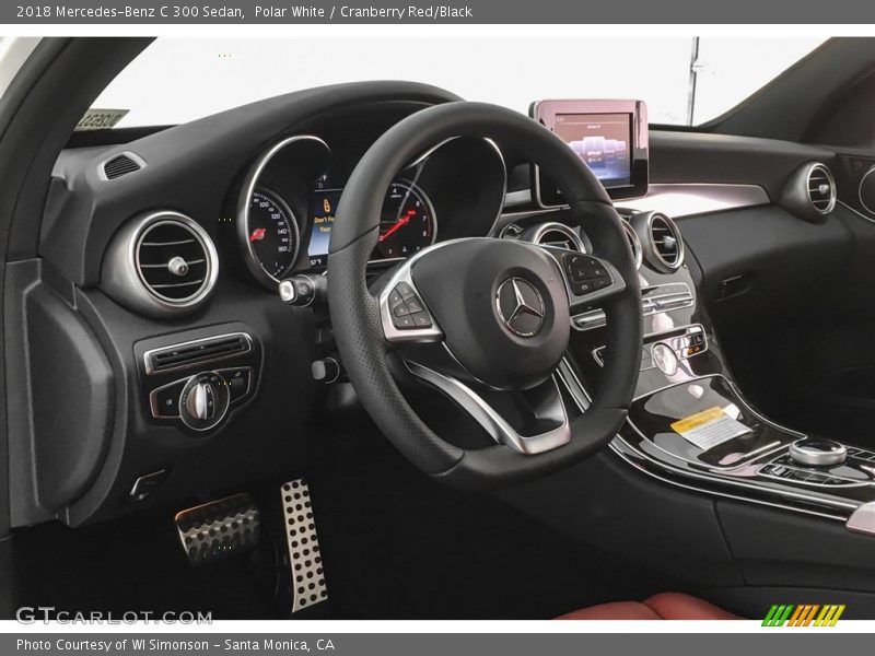 Polar White / Cranberry Red/Black 2018 Mercedes-Benz C 300 Sedan