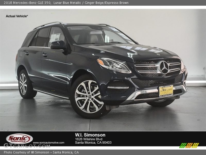 Lunar Blue Metallic / Ginger Beige/Espresso Brown 2018 Mercedes-Benz GLE 350