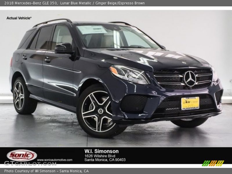 Lunar Blue Metallic / Ginger Beige/Espresso Brown 2018 Mercedes-Benz GLE 350