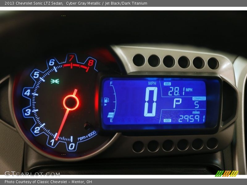 Cyber Gray Metallic / Jet Black/Dark Titanium 2013 Chevrolet Sonic LTZ Sedan