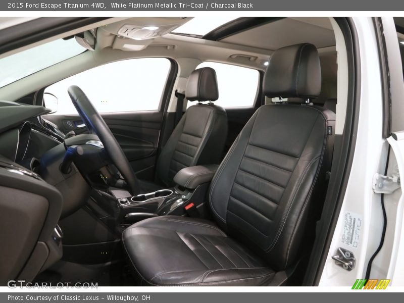 White Platinum Metallic Tri-Coat / Charcoal Black 2015 Ford Escape Titanium 4WD
