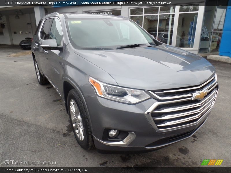 Satin Steel Metallic / High Country Jet Black/Loft Brown 2018 Chevrolet Traverse High Country AWD