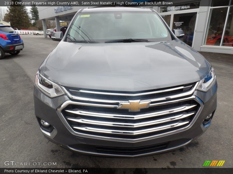 Satin Steel Metallic / High Country Jet Black/Loft Brown 2018 Chevrolet Traverse High Country AWD