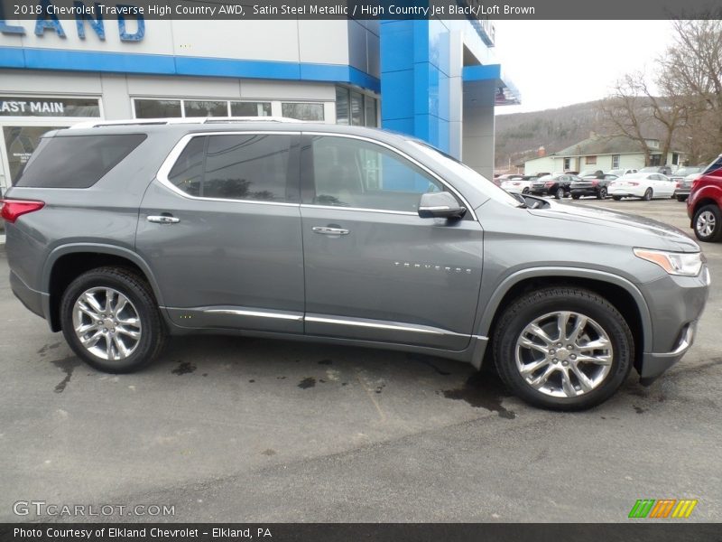 Satin Steel Metallic / High Country Jet Black/Loft Brown 2018 Chevrolet Traverse High Country AWD