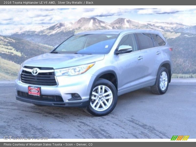 Silver Sky Metallic / Black 2016 Toyota Highlander LE V6 AWD